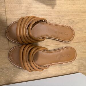 Madewell Brown Leather Slide Sandals